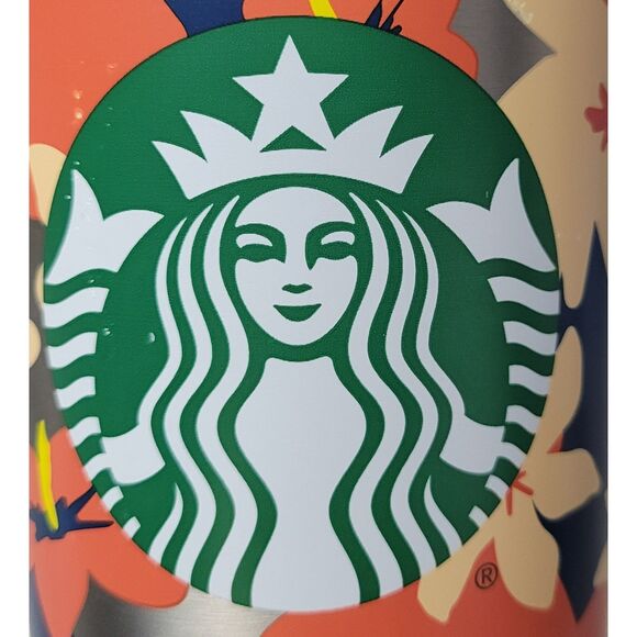 Starbucks 24 oz Tropical Hibiscus Floral Cold Beverage D19 Tumbler without Straw - Picture 5 of 10